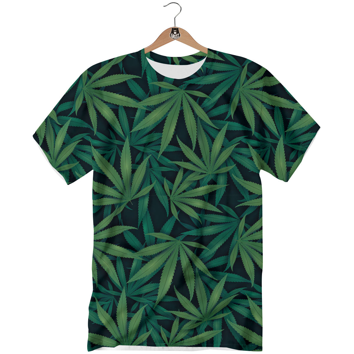 Pot Leaf Print Pattern T-Shirt-grizzshop