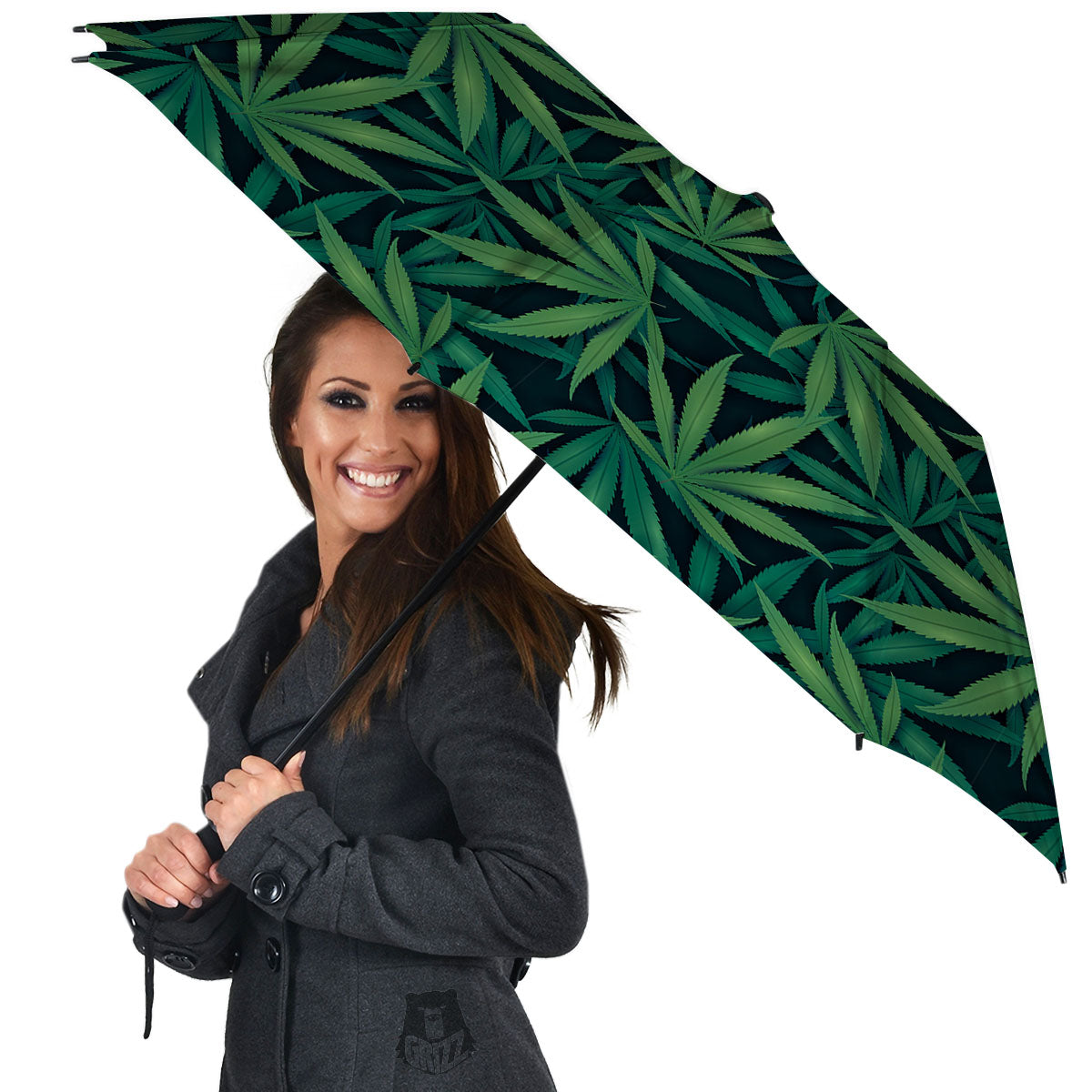 Pot Leaf Print Pattern Umbrella-grizzshop