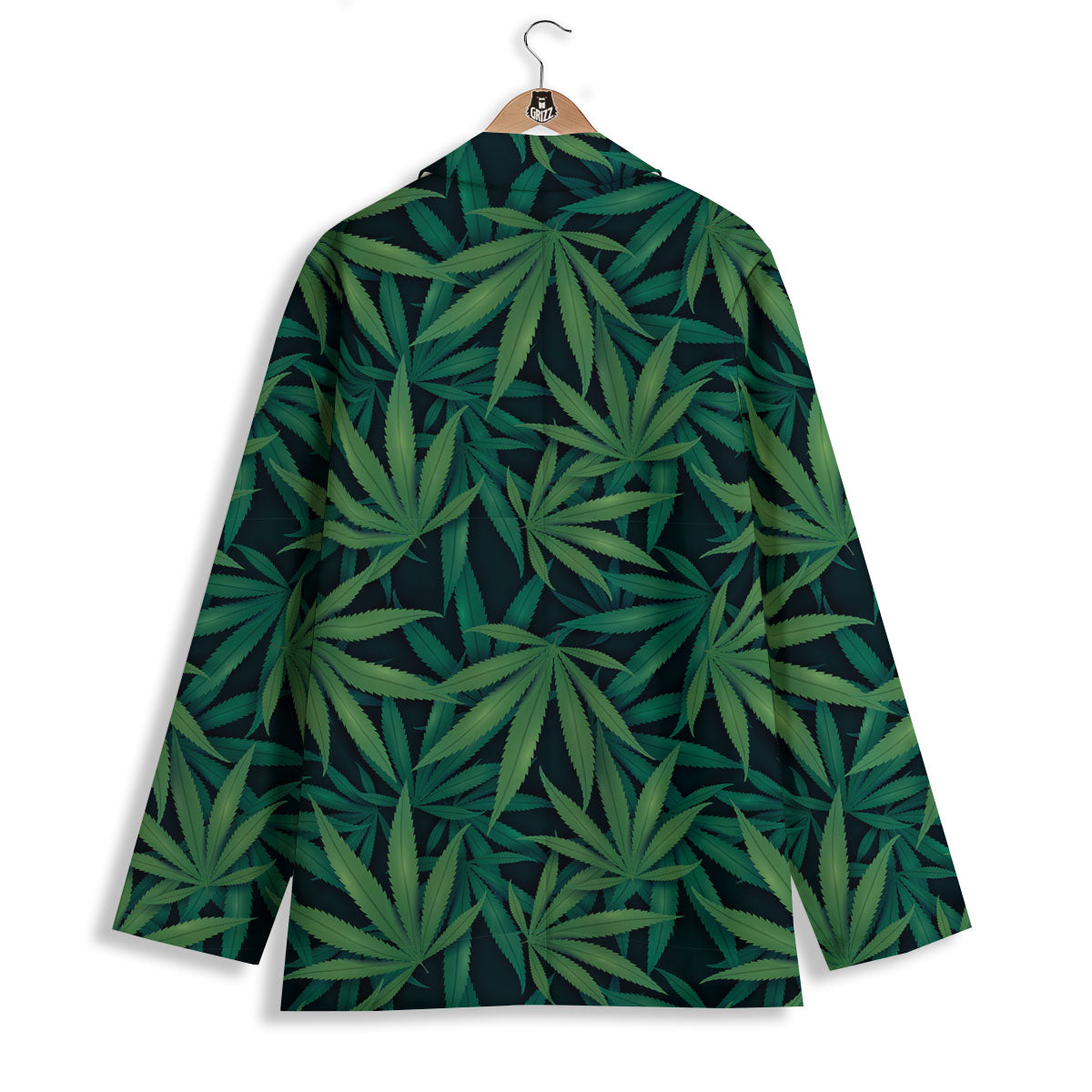 Pot Leaf Print Pattern Women's Blazer-grizzshop