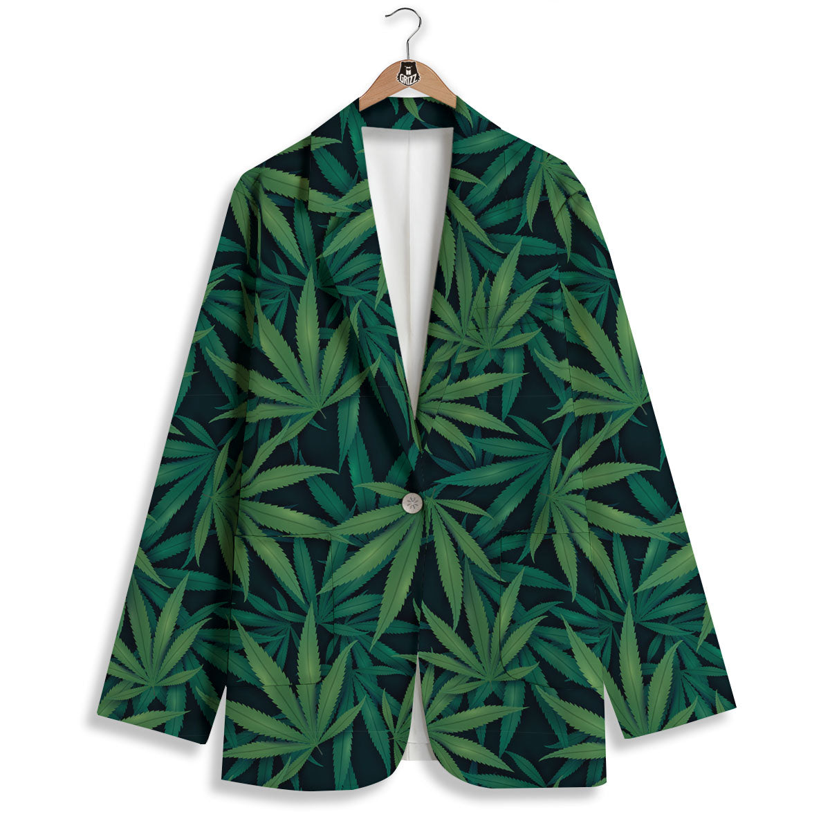 Pot Leaf Print Pattern Women's Blazer-grizzshop