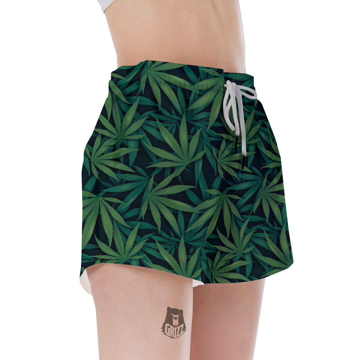 Pot Leaf Print Pattern Women's Shorts-grizzshop