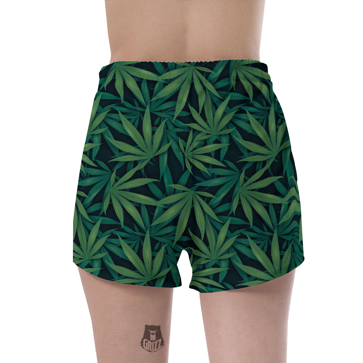 Pot Leaf Print Pattern Women's Shorts-grizzshop