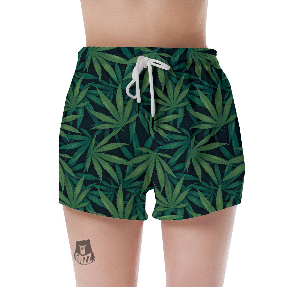 Pot Leaf Print Pattern Women's Shorts-grizzshop