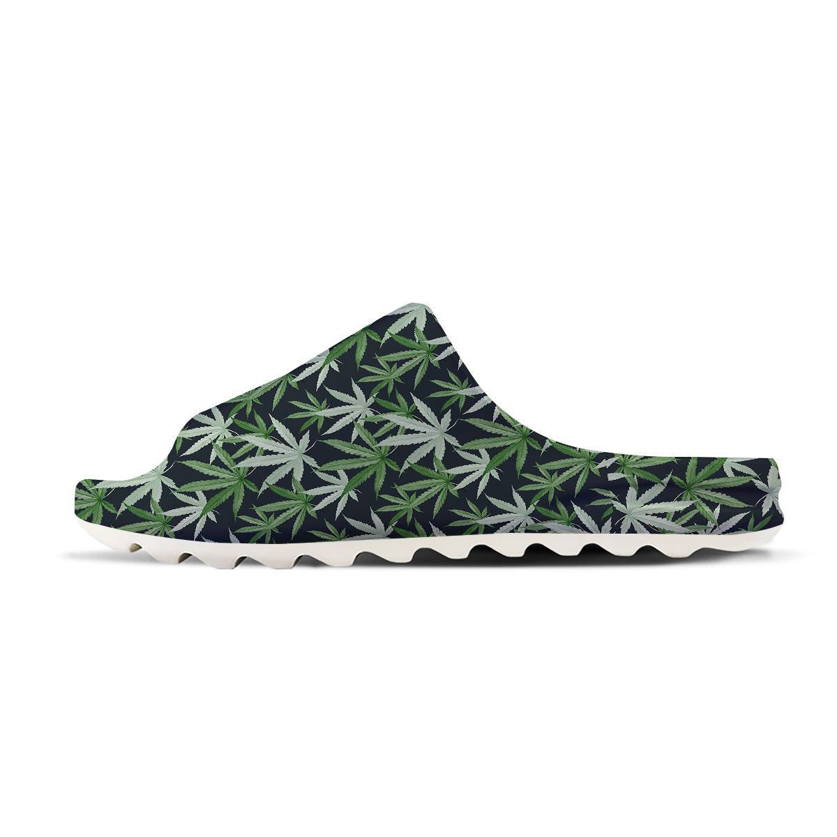 Pot Leaf Green Print Pattern Sandals-grizzshop