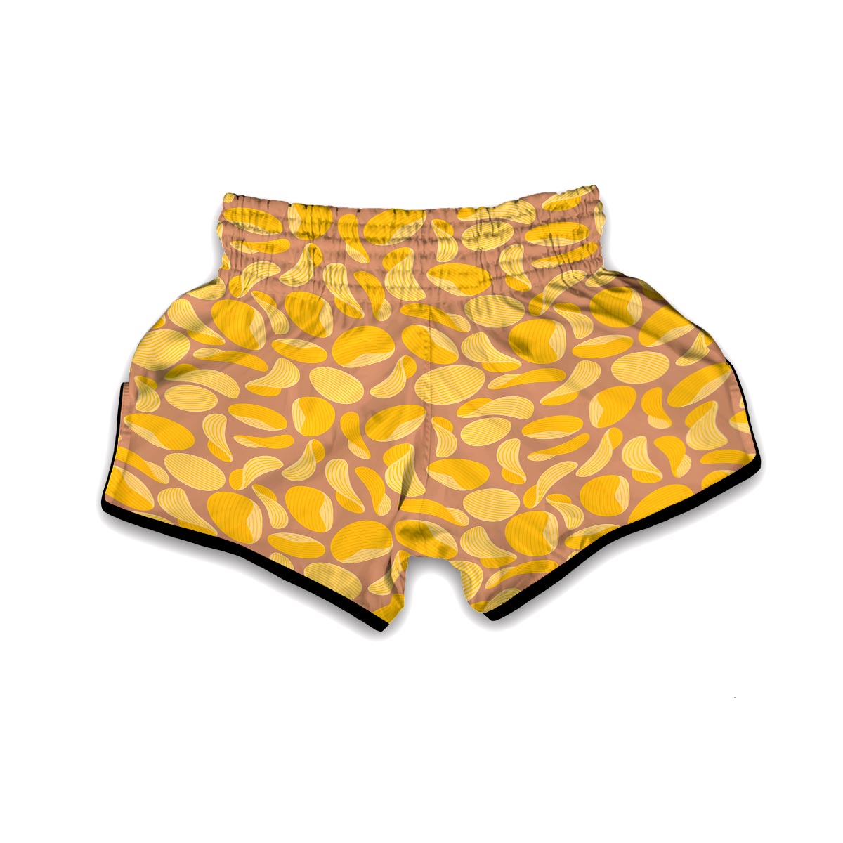 Potato Chip Pattern Print Muay Thai Boxing Shorts-grizzshop