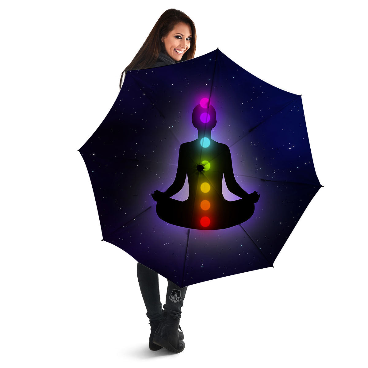 Power Of Seven Chakras Print Umbrella-grizzshop