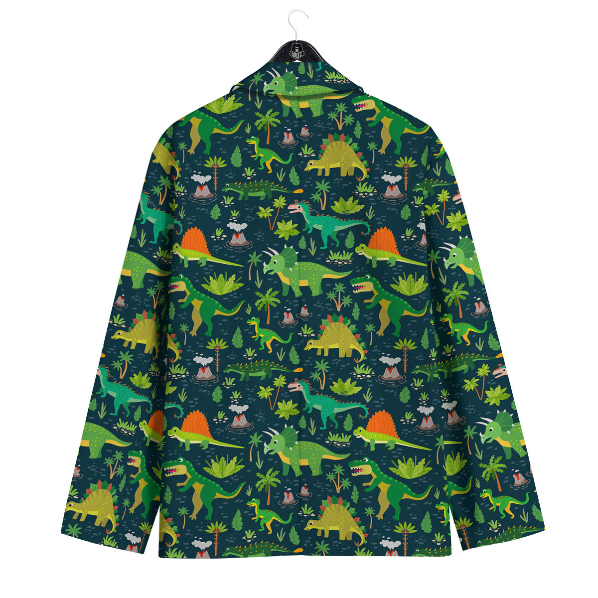 Prehistoric Plants And Dinosaur Print Men's Sport Coat-grizzshop