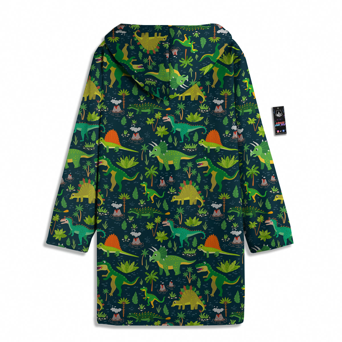 Prehistoric Plants And Dinosaur Print Men's Windbreaker Jacket-grizzshop
