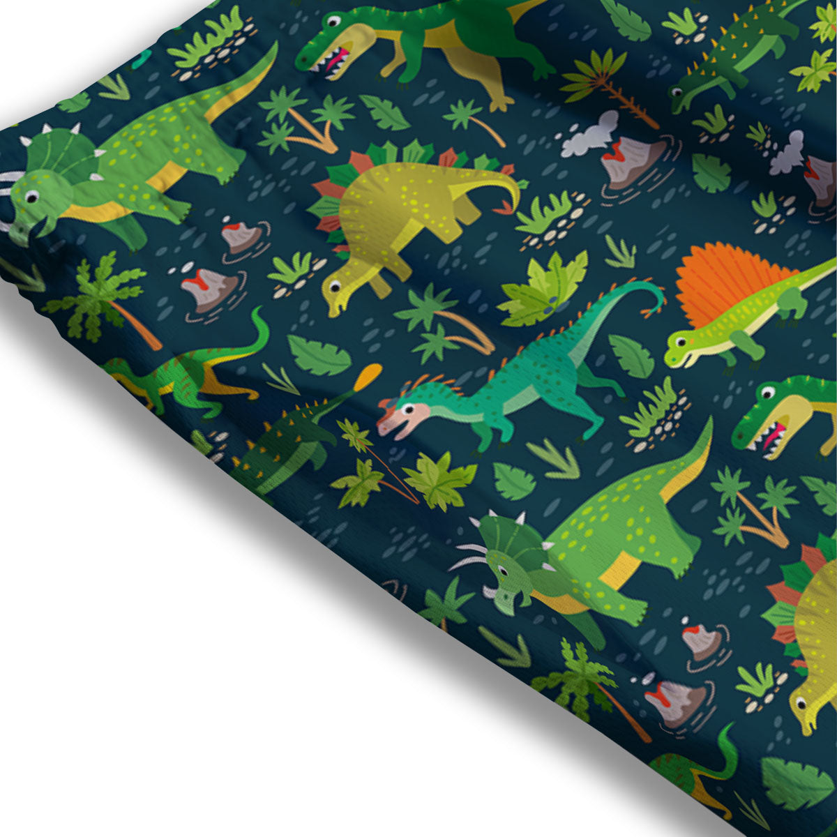Prehistoric Plants And Dinosaur Print Mesh Shorts