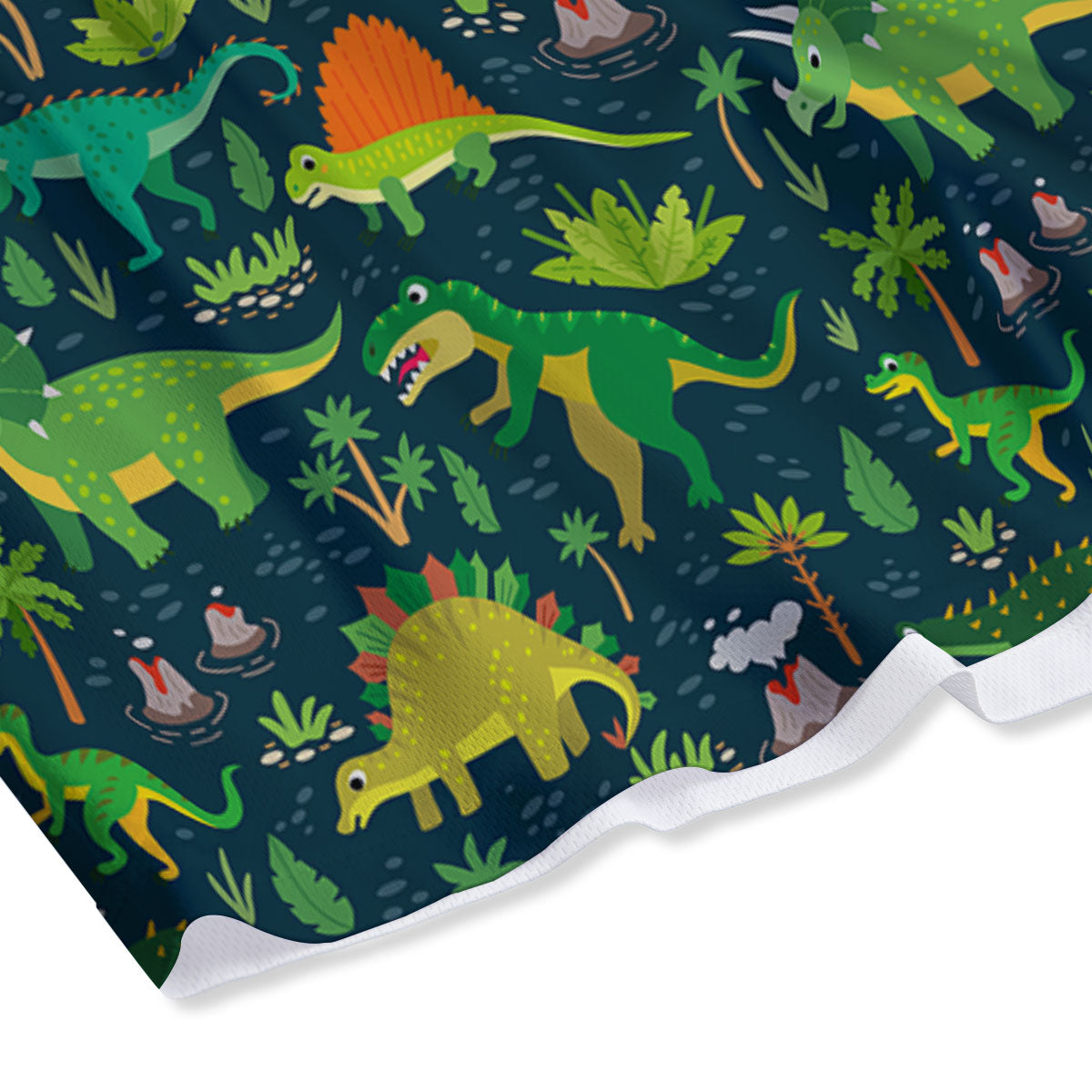 Prehistoric Plants And Dinosaur Print Mesh Shorts