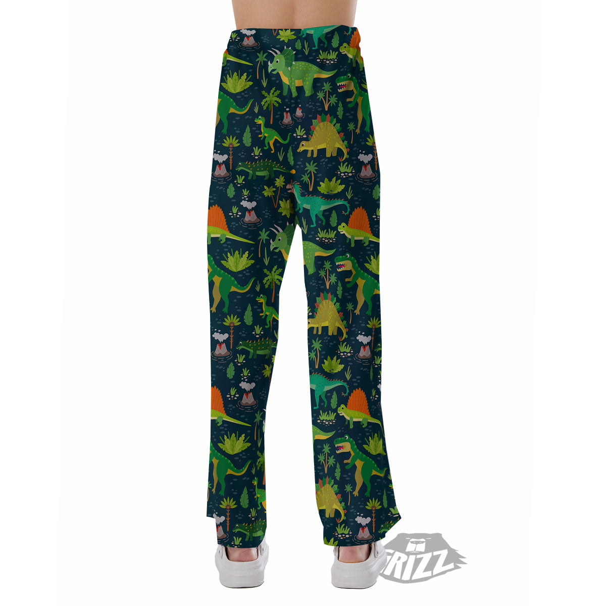 Prehistoric Plants And Dinosaur Print Pajama Pants-grizzshop