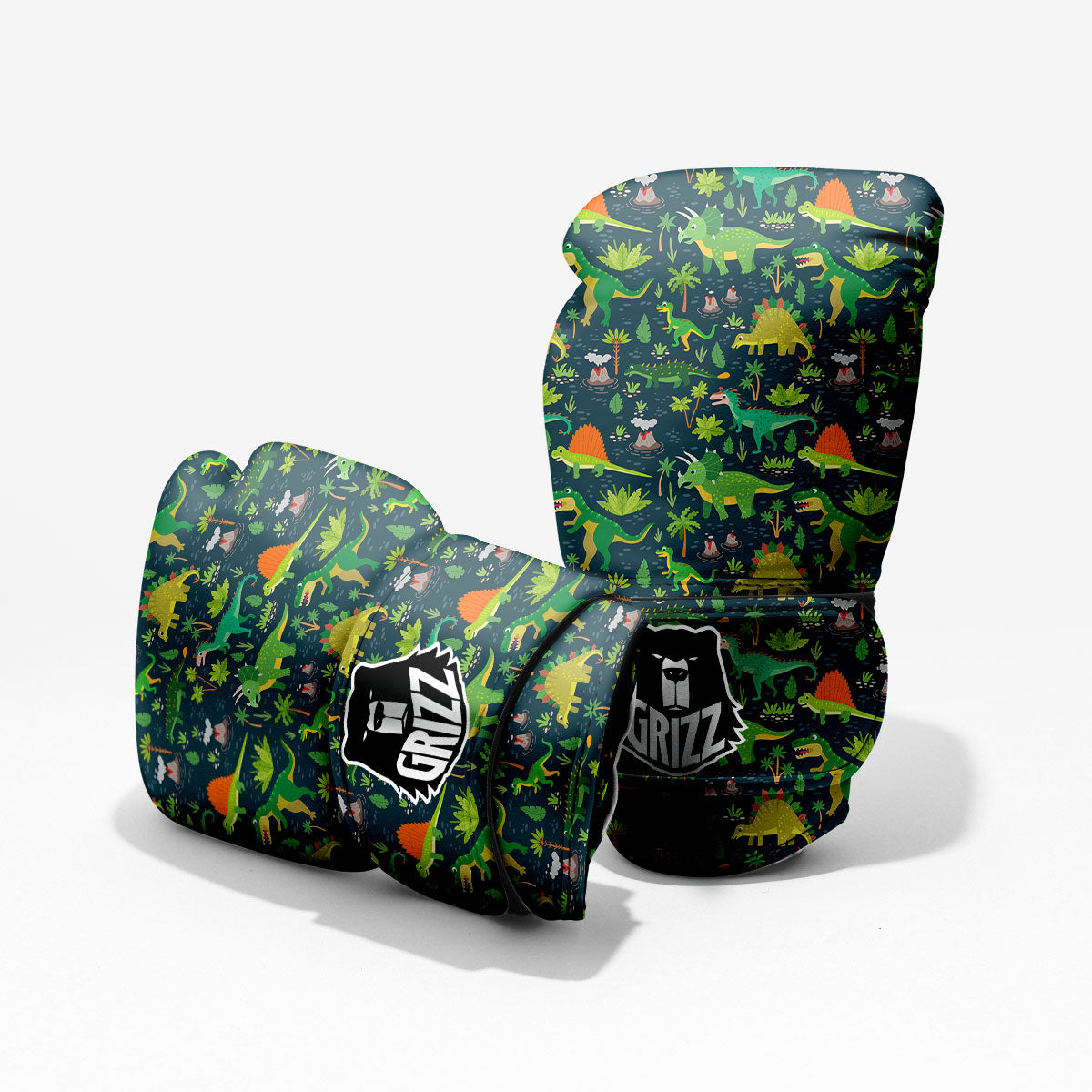 Prehistoric Plants And Dinosaur Print Pro Boxing Glove