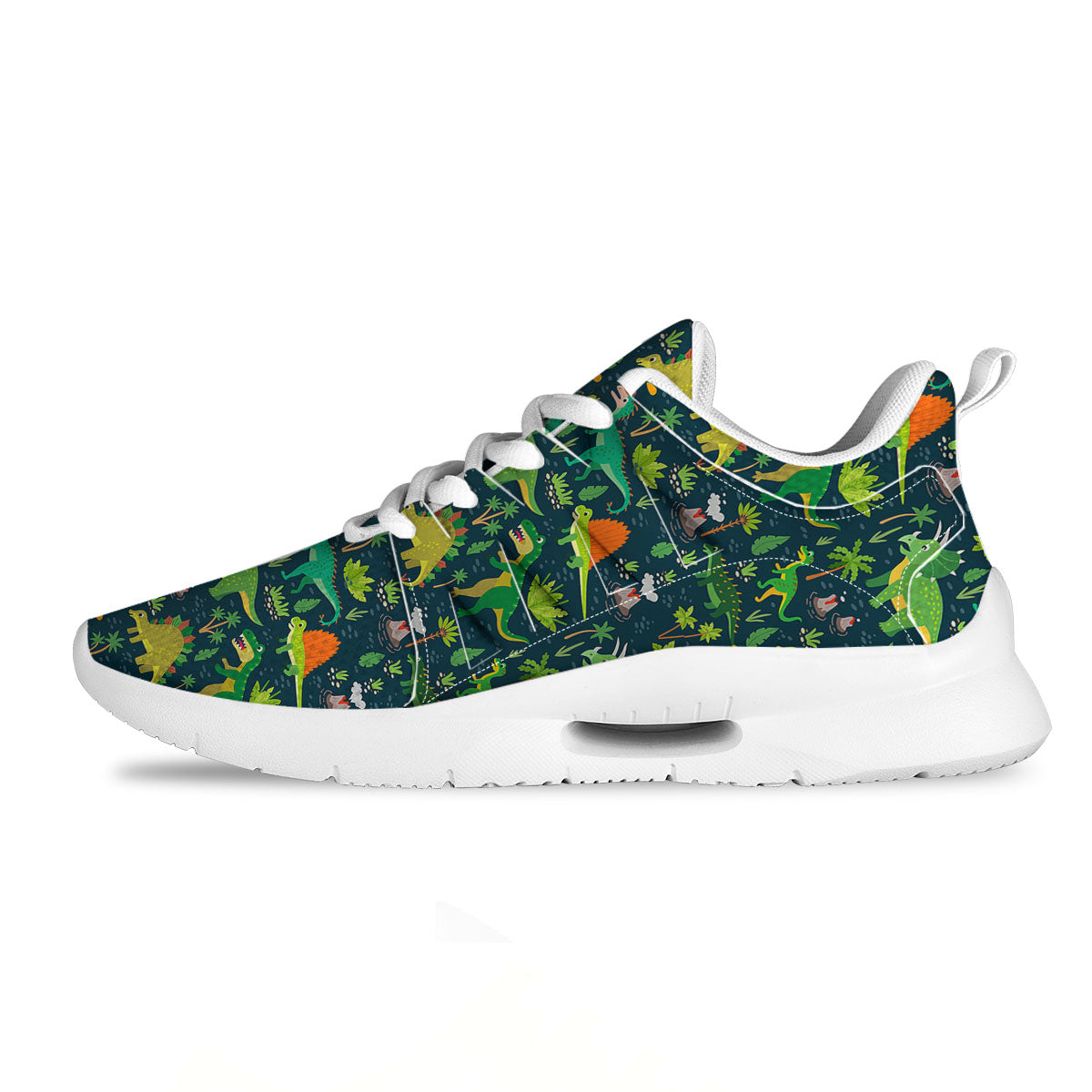 Prehistoric Plants And Dinosaur Print Tennis Shoes-grizzshop