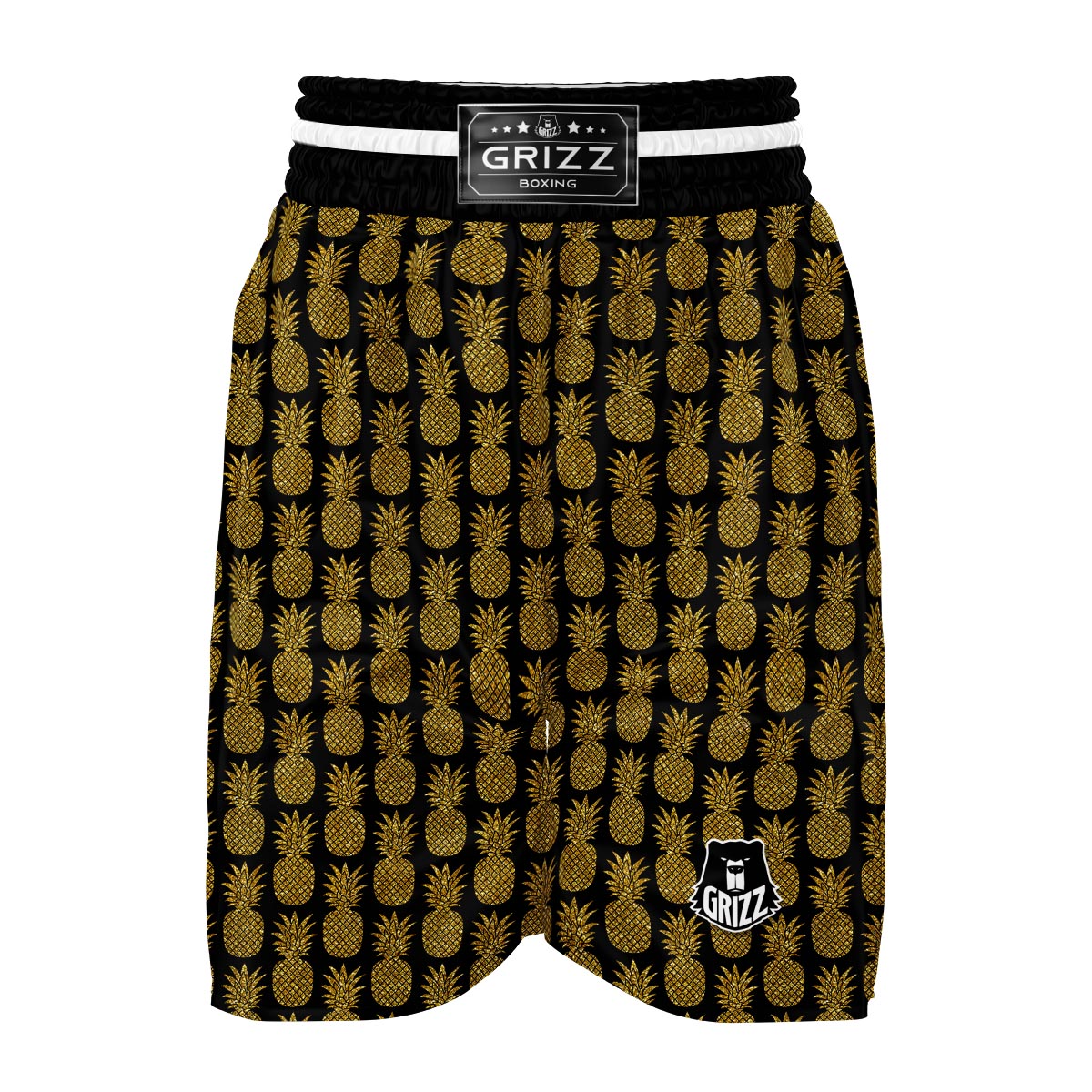 Premium Golden Pineapple Print Boxing Shorts-grizzshop