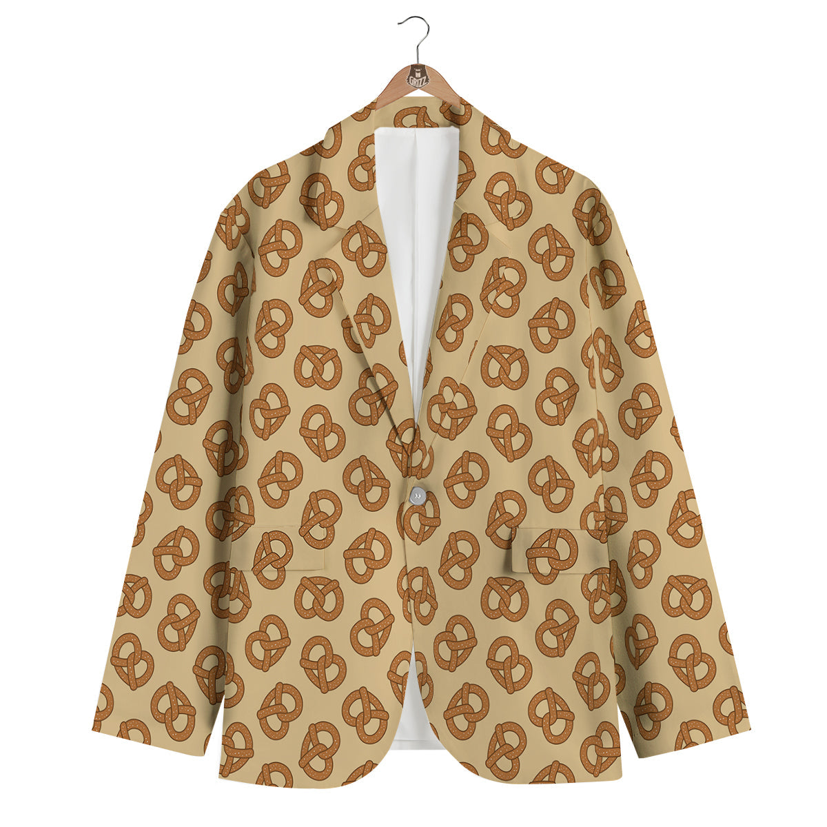 Pretzel Bakery Print Pattern Men's Blazer-grizzshop