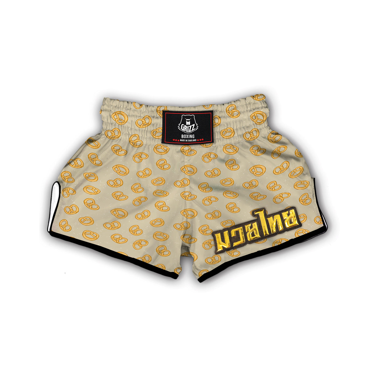 Pretzel Cafeteria Print Pattern Muay Thai Boxing Shorts-grizzshop