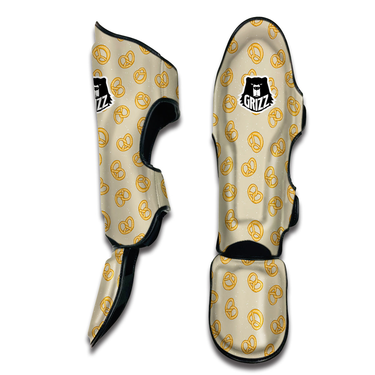 Pretzel Cafeteria Print Pattern Muay Thai Shin Guards-grizzshop