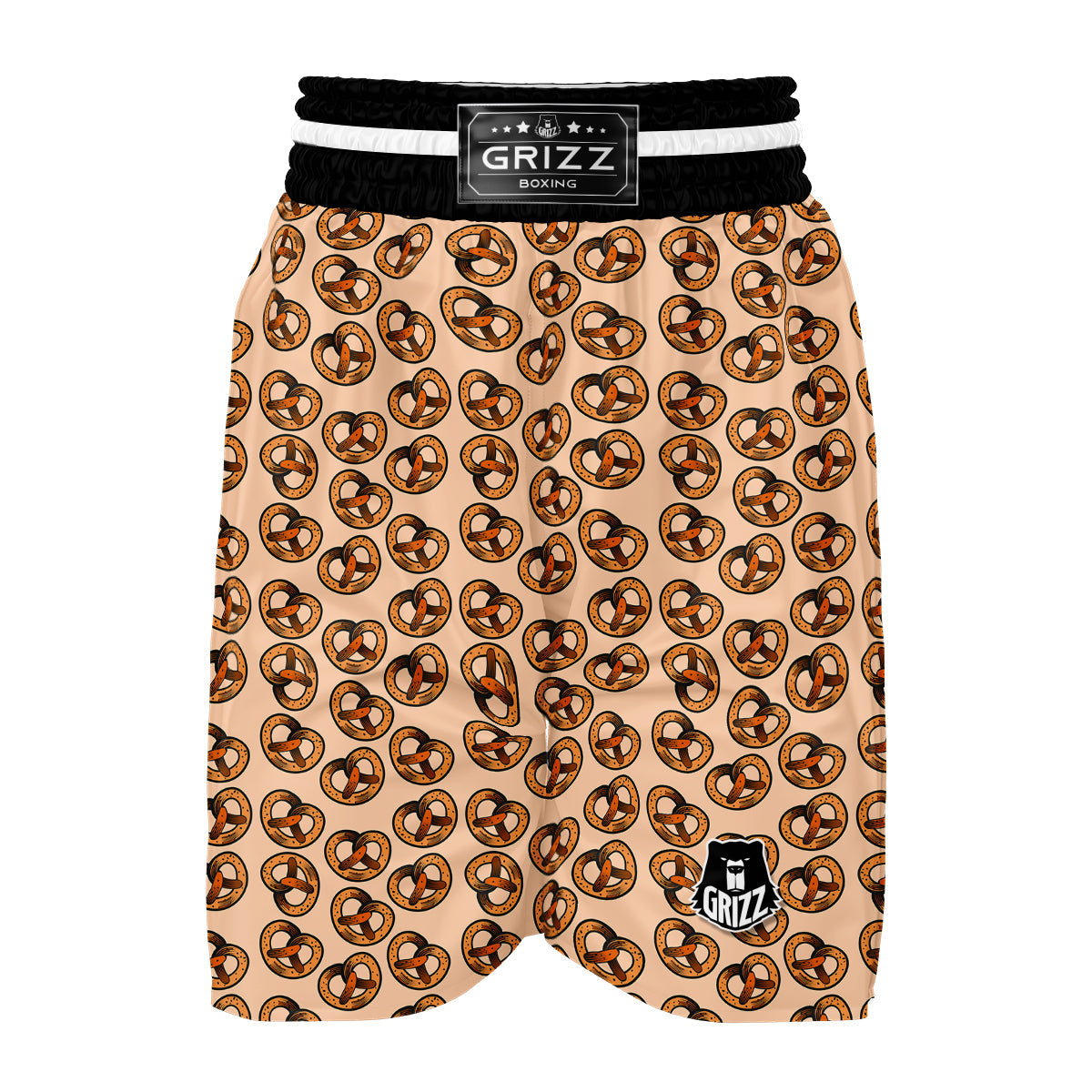 Pretzel Print Pattern Boxing Shorts-grizzshop