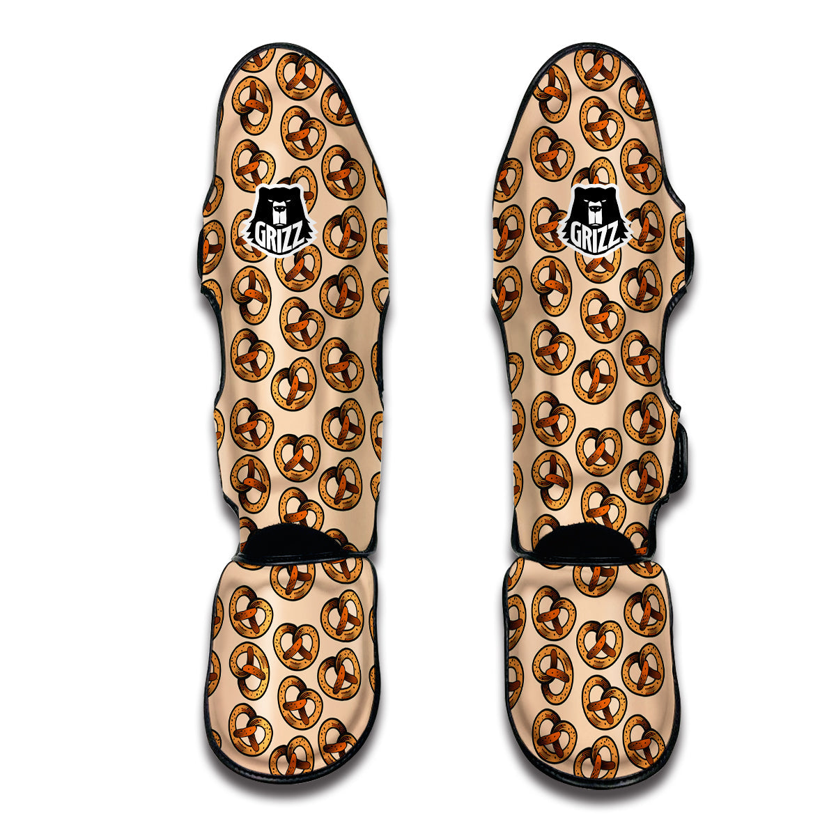 Pretzel Print Pattern Muay Thai Shin Guards-grizzshop