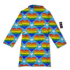 Pride Heart Rainbow LGBT Print Pattern Bathrobe-grizzshop