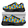 Pride Heart Rainbow LGBT Print Pattern Black Chunky Shoes-grizzshop