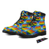 Pride Heart Rainbow LGBT Print Pattern Boots-grizzshop