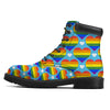 Pride Heart Rainbow LGBT Print Pattern Boots-grizzshop