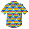 Pride Heart Rainbow LGBT Print Pattern Button Up Shirt-grizzshop