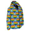 Pride Heart Rainbow LGBT Print Pattern Down Jacket-grizzshop