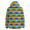 Pride Heart Rainbow LGBT Print Pattern Down Jacket-grizzshop