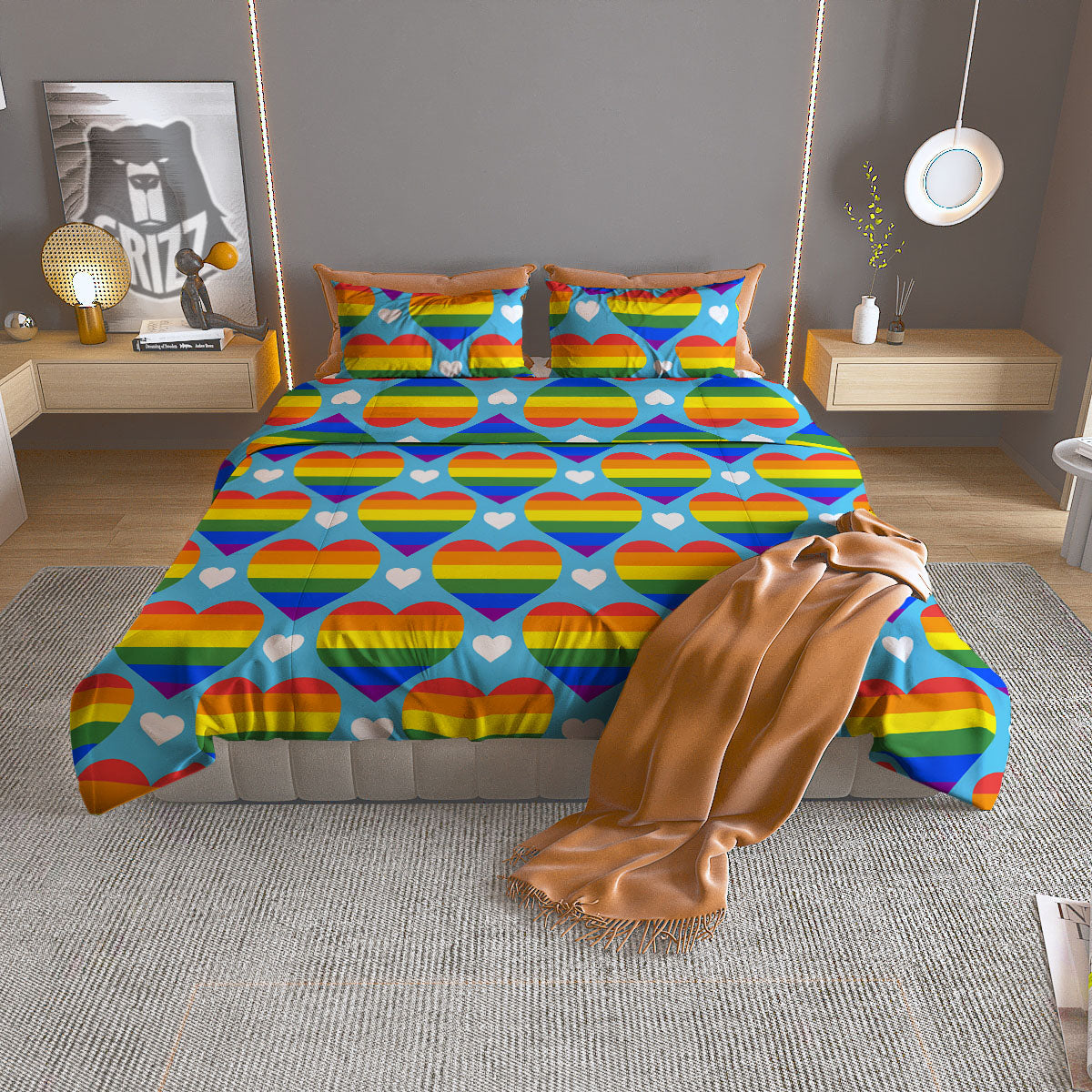 Plumeria Yellow And Black Print Pattern Duvet Cover Bedding Set