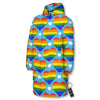 Pride Heart Rainbow LGBT Print Pattern Long Down Jacket-grizzshop