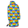 Pride Heart Rainbow LGBT Print Pattern Long Down Jacket-grizzshop