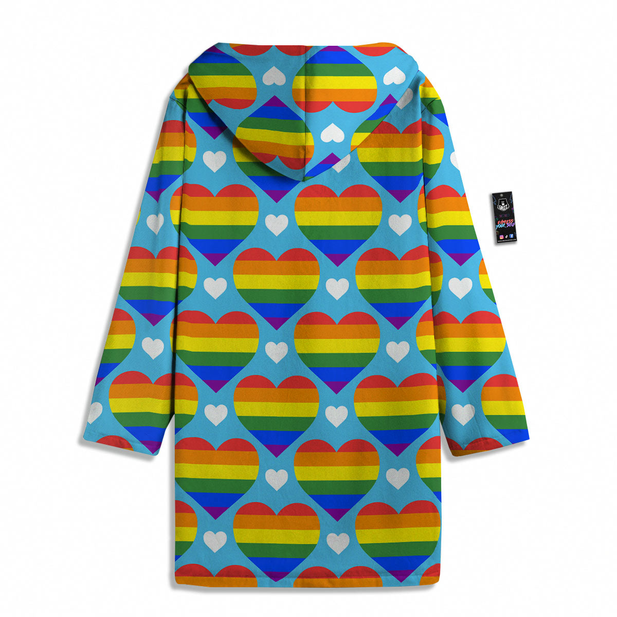 Pride Heart Rainbow LGBT Print Pattern Men's Windbreaker Jacket-grizzshop