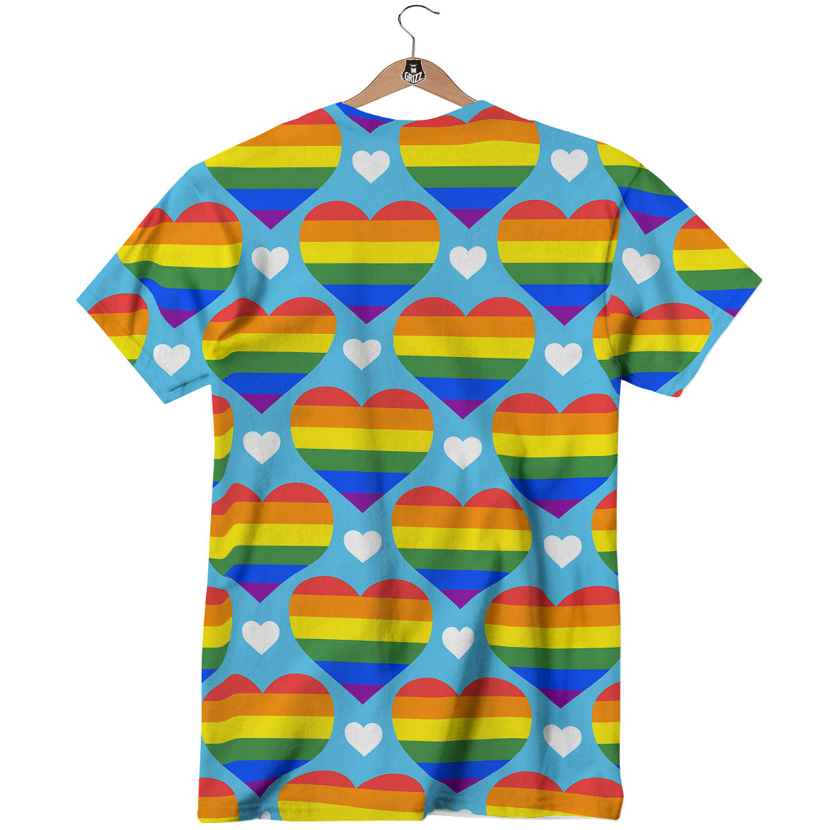 Pride Heart Rainbow LGBT Print Pattern T-Shirt-grizzshop