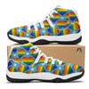 Pride Heart Rainbow LGBT Print Pattern White Bball Shoes-grizzshop