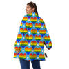 Pride Heart Rainbow LGBT Print Pattern Women's Sherpa Jacket-grizzshop