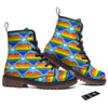 Pride Heart Rainbow LGBT Print Pattern Work Boots-grizzshop