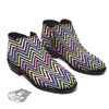 Pride Zigzag Rainbow Gay Print Pattern Ankle Boots-grizzshop