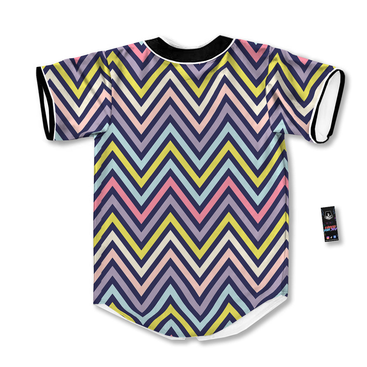 Pride Zigzag Rainbow Gay Print Pattern Baseball Jersey-grizzshop