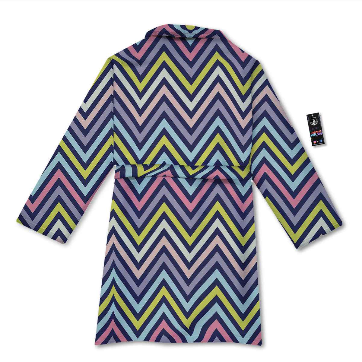 Pride Zigzag Rainbow Gay Print Pattern Bathrobe-grizzshop