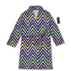 Pride Zigzag Rainbow Gay Print Pattern Bathrobe-grizzshop