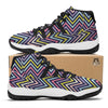 Pride Zigzag Rainbow Gay Print Pattern Black Bball Shoes-grizzshop