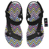 Pride Zigzag Rainbow Gay Print Pattern Black Open Toe Sandals-grizzshop