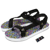 Pride Zigzag Rainbow Gay Print Pattern Black Open Toe Sandals-grizzshop