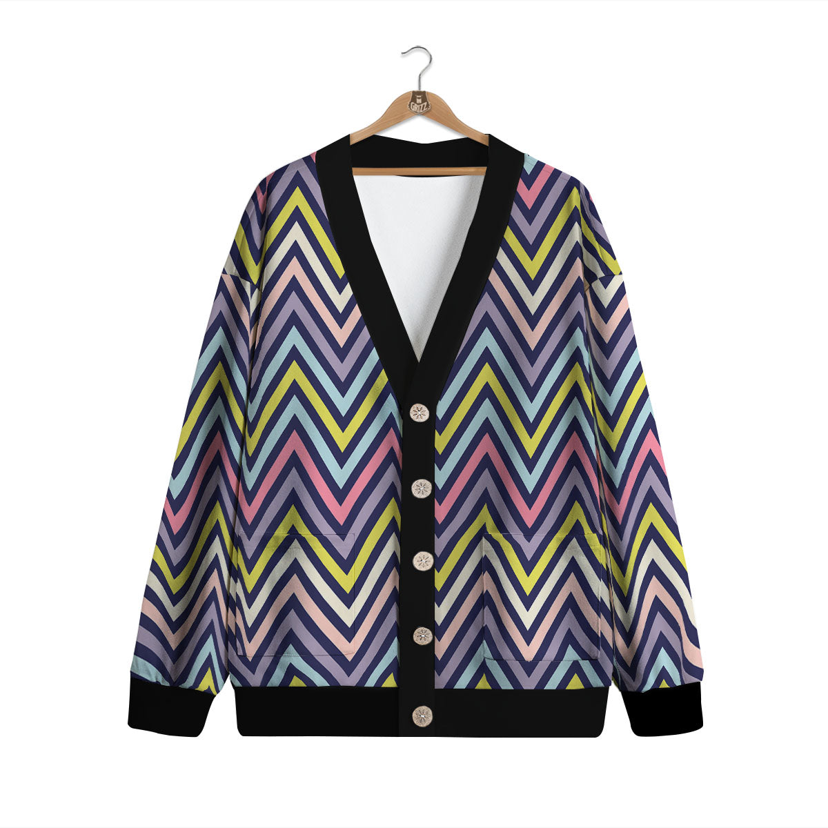 Pride Zigzag Rainbow Gay Print Pattern Cardigan-grizzshop