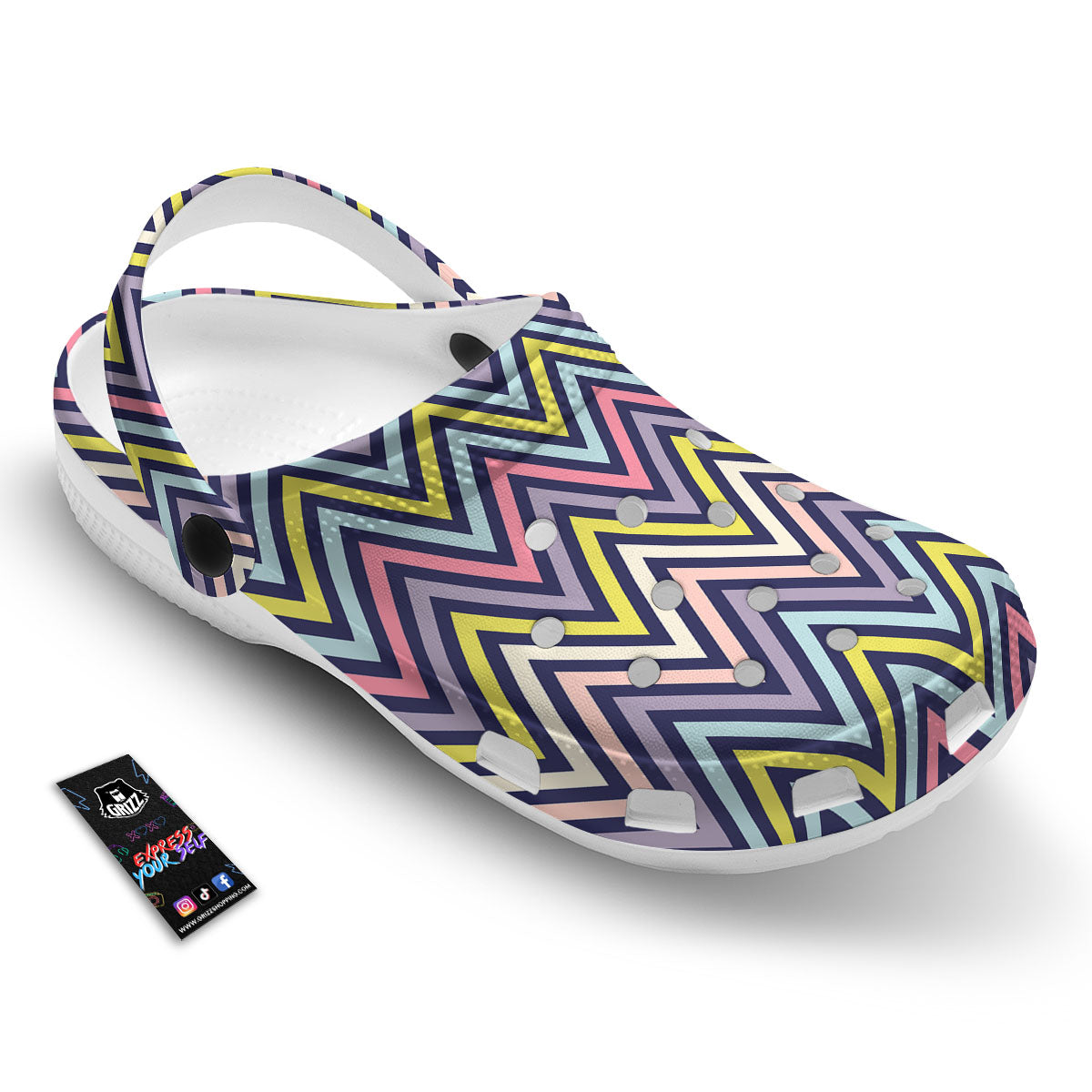 Pride Zigzag Rainbow Gay Print Pattern Clog-grizzshop