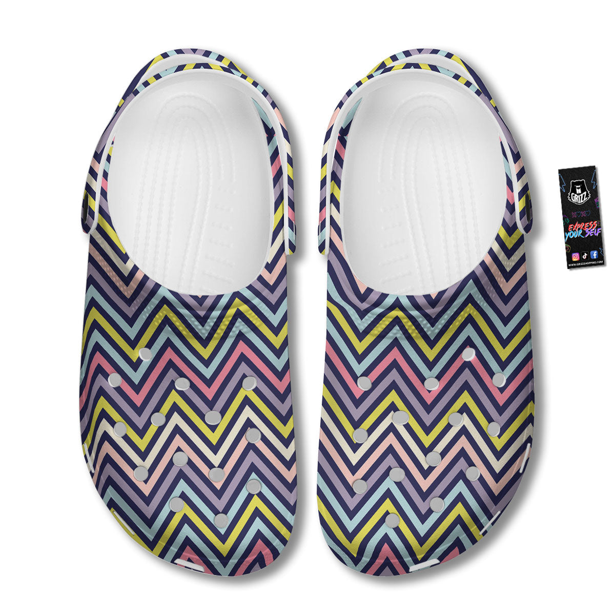 Pride Zigzag Rainbow Gay Print Pattern Clog-grizzshop