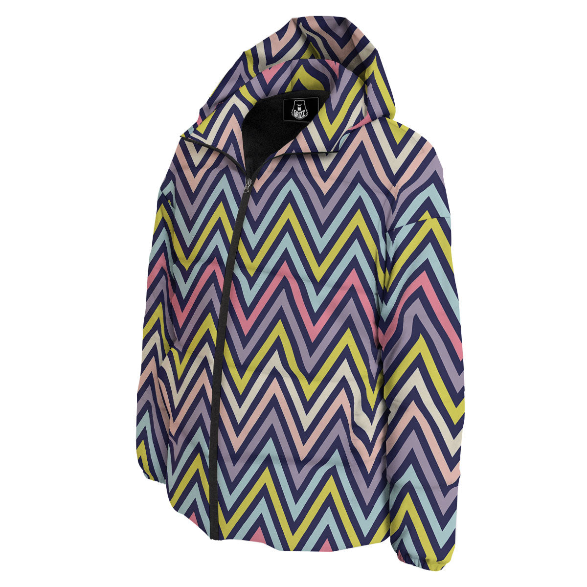 Pride Zigzag Rainbow Gay Print Pattern Down Jacket-grizzshop