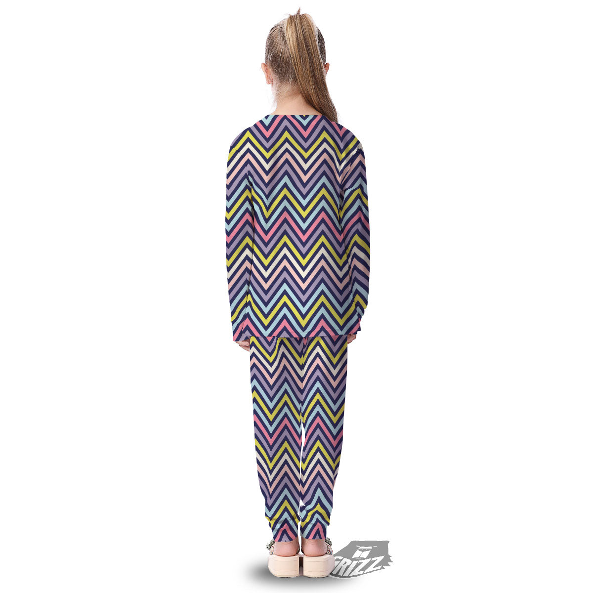 Pride Zigzag Rainbow Gay Print Pattern Kid's Pajamas-grizzshop
